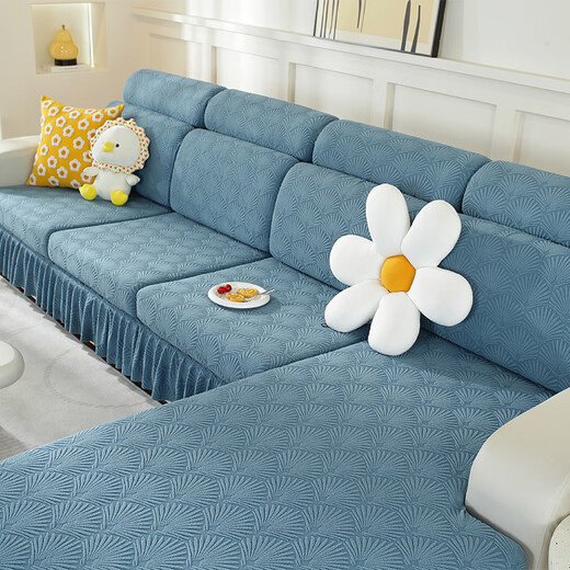 映棠沙发套罩全包四季通用型客厅简约弹力防滑布艺沙发带裙边 小树叶 主图款 头靠:宽25-35长65-854个