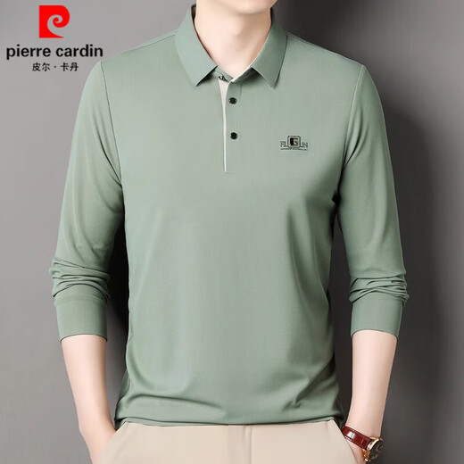 皮尔卡丹（pierre cardin）品牌纯棉长袖T恤男士中青年时尚POLO体恤衫休闲打底亲肤卫衣男装t 6625浅咖 L 170建议115-135斤