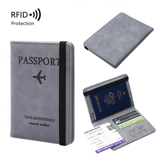 Grenzüberschreitende RFID Anti-Diebstahl Passport Bag Multifunktionaler Passschutzkoffer ID-Bag Reise Passportbeutel Brown