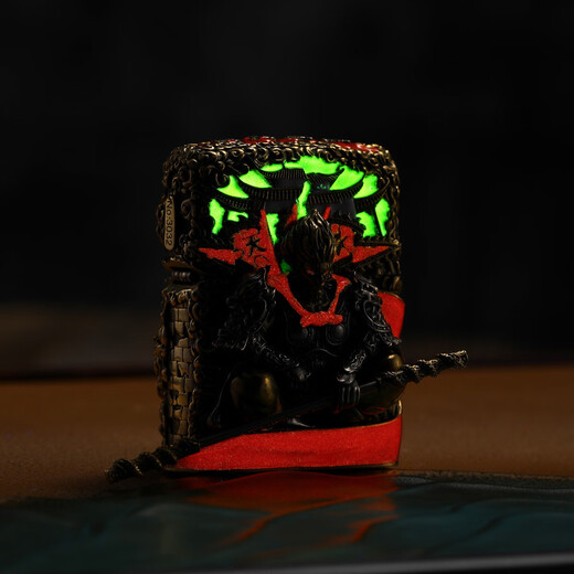 Zippo [schwarzer Wukong] Schatz helleres echtes leuchtendes schwarzes Mythos Wukong Luminous Fighting Battle Buddha High-End-Geschenk Black Wukong Kupfer (DY9902TJ) All-Code