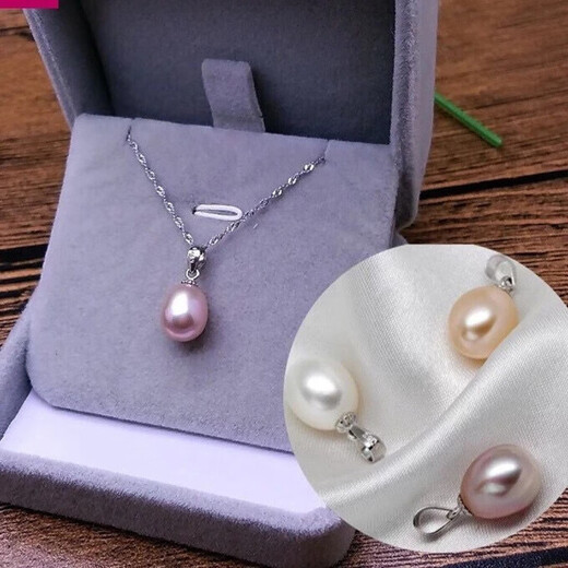 Knock Love Natural Freshwater True Pearl Single Water Drop Pendant Necklace for Women S925 Silver 2025 New Trend Simple and Versatile T1015 Water Drop White Pearl Silver Holder without Chain 7-8mm