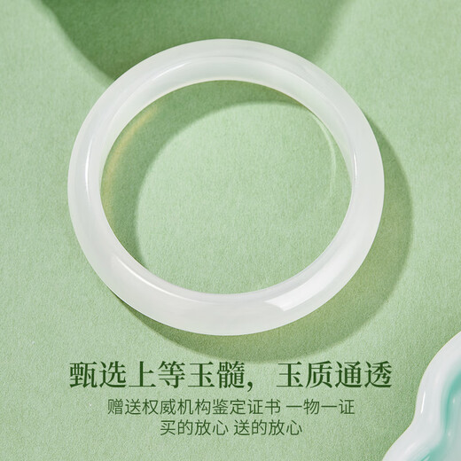 Old Fengxiang White Moonlight Jade Armband Weibliche Eisstreifen Chalcedon Bracely Schmuck Valentinstag Mutter Geburtstagsgeschenk Freundin Frau [56 Kreis Mund] 10n White Moonlight Armband