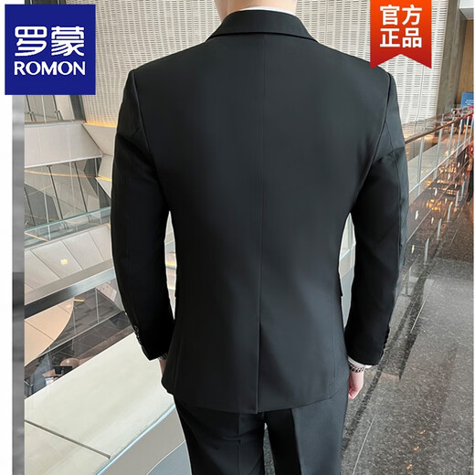 ROMON Casual Suit Men's Slim Business Professional Formal Korean Groomsmen's Dress Groom's Suit Jacket Two-button Suit L (105-115Jin Jin equals 0.5kg)