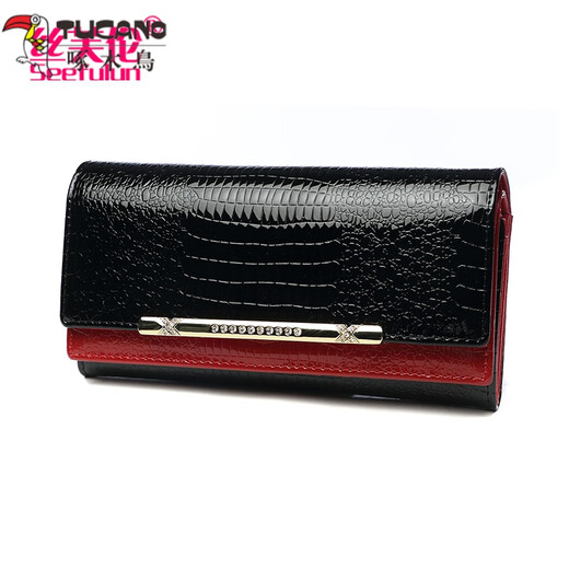 Woodpecker (TUCANO) 2025 New Women's Wallet Women's Long Japanese and Korean Wallet Women's Wallet Large Capacity Clutch Women's Handbag Birthday Gift for Mom, Girlfriend and Wife Green and Black