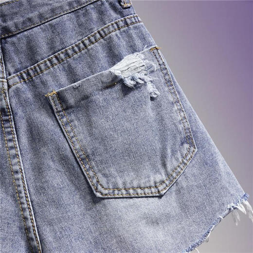 Xiangyunge 2025 NOUVEAU SUMBRE STYLE DE BISTOIRE DE DENIM RÉPOSÉ POUR LES FEMMES AVEC LA FAT MM SLAPT SLAMING LEG-LEG A-LINE PAPT TRENDY BLUID BLUE 9767 S 90-100JIN [Jin est égal à 0,5 kg]