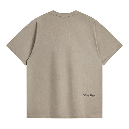 MARK HUAFEI [7A Antibakteriell + Anti-Mititen Cooles Gefühl] Kurzärmeliges T-Shirt für Männer 25 Frühling und Sommer atmungsaktives, locker gestickte einfache lässige T-Shirt 701 Khaki S (High 155-165 Gewicht 55-60)