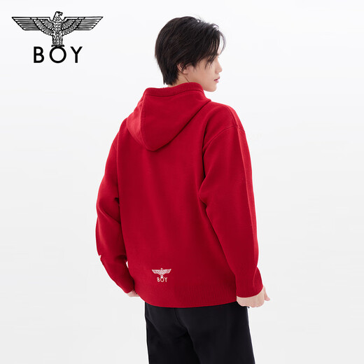 BOY LONDON冬男女同款毛衣圣诞新年红弹力套头针织衫N60018 红色 XS