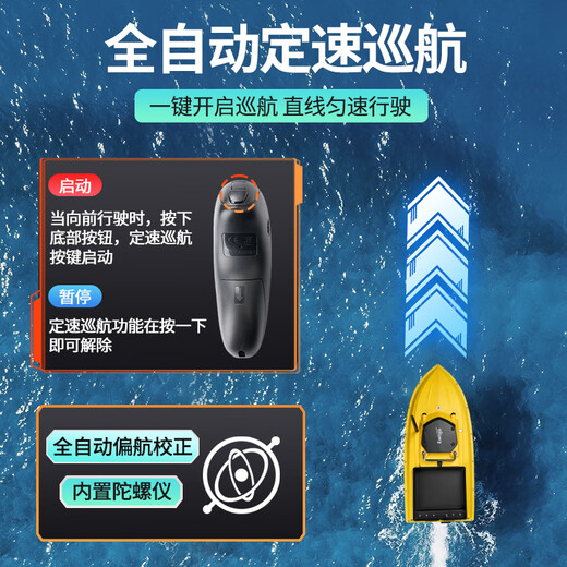 Ewitgo 12V Hochleistungs-Hochgeschwindigkeits-Fernbedienungs-Kontrollboot, damit Nest Boat Pull Net Fishing Langstreckenhaken Senden Haken Fütterungsköder neue Modell Single Warehouse 60000 mA Batterie 1-mit Haken/Pull-Netz