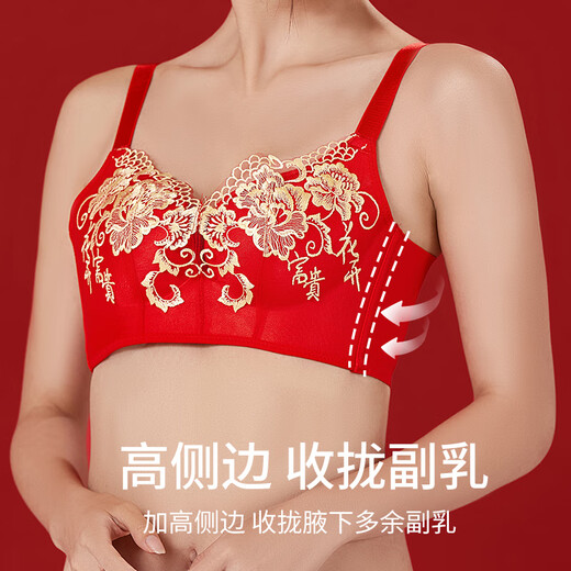 Langsha New Year Red Underwear Women's Small Breasts Push-up Zodiac Year Bra Wedding Wireless Bra Panties Set