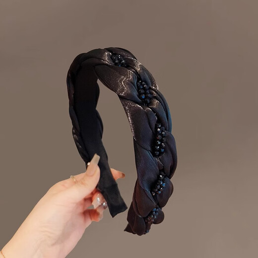 Kamalun (KAMALUN) light luxury women's headband 2025 new high-ceiling face washband hairpin headband high-end going out headwear black brand gift box