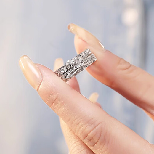 MZMZ Platinum Couple Ring PT950 Platinum Pairing Ring for Marriage, Valentine's Day, Birthday Gift for Girlfriend, Wife, Light Luxury - Couple Ring