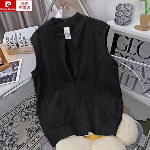 皮尔卡丹（pierre cardin）立领马夹外套女2025春夏季新款纯色休闲运动宽松圆领马甲拉链卫衣 841#白色 XL