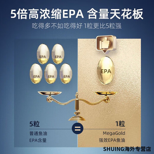 MEGAGOLD金美嘉9925高纯度omega3鱼油软胶囊深海鱼油进口EPA鱼油EPA1000 EPA1000鱼油 (一瓶)60粒