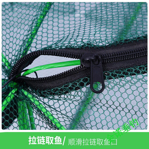 Xionghuo folding shrimp pot polygonal round eel, loach, lobster fish net cage flower basket crab net fishing net nylon cloth shrimp pot 10 holes 26cm*80cm