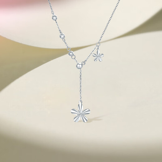 Saturday blessing five-star gold beads PT950 platinum necklace for women platinum pendant B0614904 42+5cm about 2.53g gift