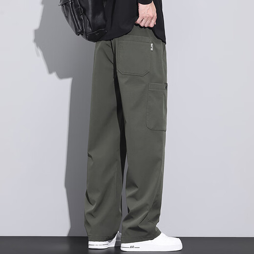 
Woodpecker casual pants for men summer American trendy wide-leg work pants for men loose straight-leg casual men's pants 9856 military green + 9856 khaki M