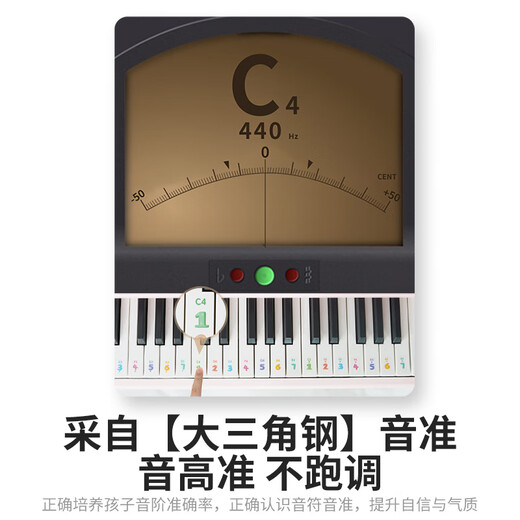 俏娃宝贝（QIAO WA BAO BEI）儿童钢琴3-6岁小女孩玩具初学入门电子琴5早教1音乐器生日礼物2男  黑智能大号37键木质三角钢琴+凳