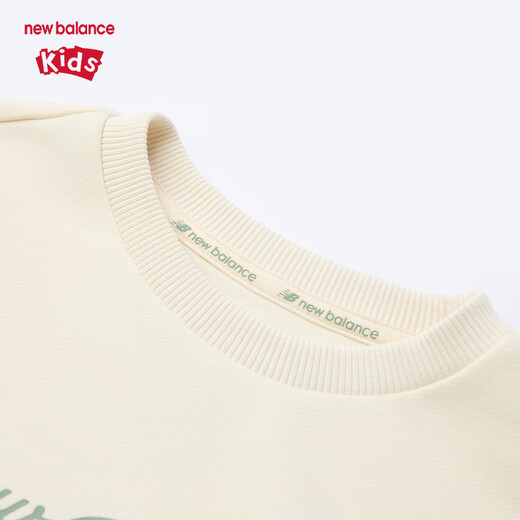 
NEW BALANCE nb children's clothing girls new year 2025 new spring children's sweatshirt set ND2PF12122 cream color 130