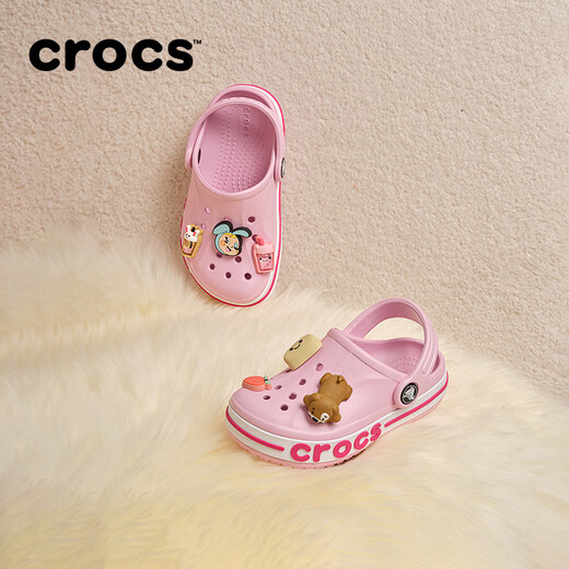 Crocs Bey Kaluban Chaussures pour enfants Chaussures de plage Chaussures de plage garçons et pantoufles de sac pour filles / 207018/207019 POUDRE DE BALLET / POUDGE DE CANDY-6TG 28 (165 mm)