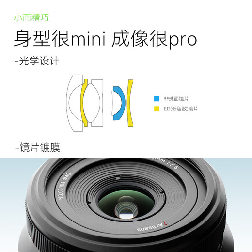 Seven Craftsmen Sony fixed focus lens E mount black 18mm f5.6 full frame wide angle fixed focus lens suitable for a7m4 zv-e10 second generation a7c2