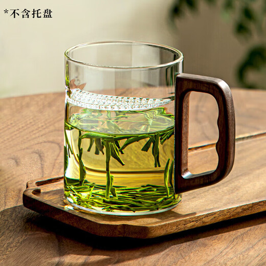 Niye tea cup glass water cup personal special tea making crescent green tea cup office tea cup with handle high borosilicate heat-resistant men