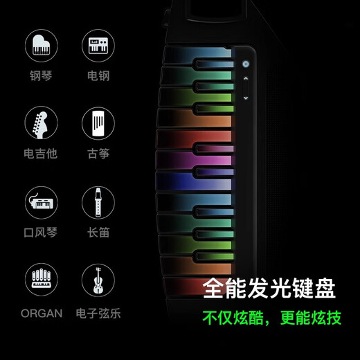 enya恩雅CyberG赛博无弦吉他初学者自动挡伴奏多功能弹唱智能键盘吉他 CybeR-G【白色】丨键盘款