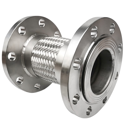 FGO stainless steel metal braided hose, overall 304, flanges at both ends PN16 DN125, 10 meters long BWG-16P