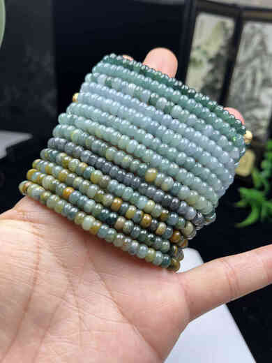 Zhiyi A Blue Natural Azul de tres colores Exquisito Pulsera Jade Beads y Pulsera de jade Jade Beads Pulsera 5.5-6 mm 1047 Modelos