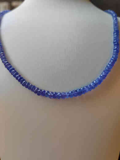 Fujiu Natural India imported tanzanite necklace high-grade ice-transparent gem-grade blue-purple necklace pink tourmaline necklace bracelet high-quality ice-transparent tanzanite necklace about 3-4.2