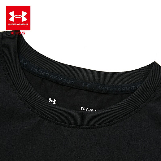 Under Armour (Under Armour) Casual al aire libre Cuello redondo en cuello redondo Corto T de ropa para niños Top 252320305 Negro 170
