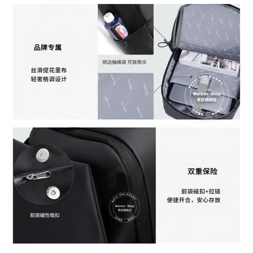 Walker Shop [New 2025] Backpack for masculin's Schoolbag, grande capacité, sac à dos de voyage informatique à l'épreuve d'eau pour hommes, gris élégant [boîte cadeau / entrepôt de Pékin livraison / livraison le lendemain] Version améliorée du film 30cm * 45cm * 15cm