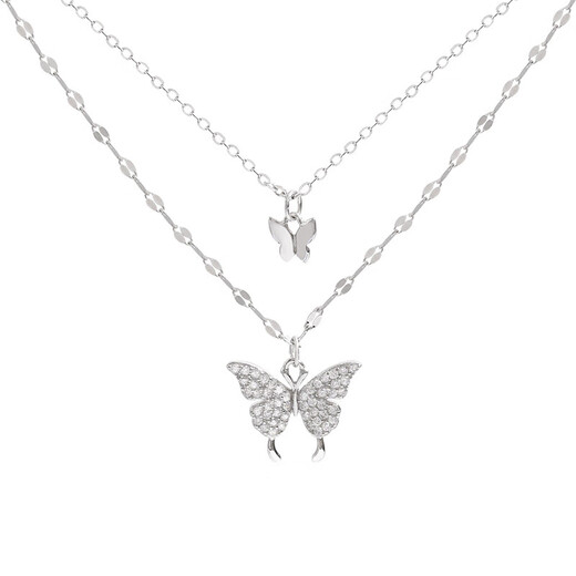 Chow Tai Fook PT950 platinum butterfly necklace light luxury niche clavicle chain new 520 Valentine's Day gift Valentine's Day gift Valentine's Day gift