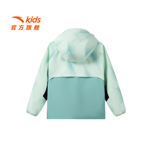 ANTA Children's Jacket Men's and Older Children's Clothing 2025 Spring and Summer New Simple and Comfortable Hooded Woven Sports Top Sun Protection Jacket Halo Blue-1 140 cm cm