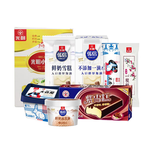 Bright (Bright) [20 pieces] Big White Rabbit Ice Cream Internet celebrity milk candy flavor ice cream with a piece of bayberry ice cream cold drink Guangming Yoube fresh milk 6 pieces 3 boxes (756g)