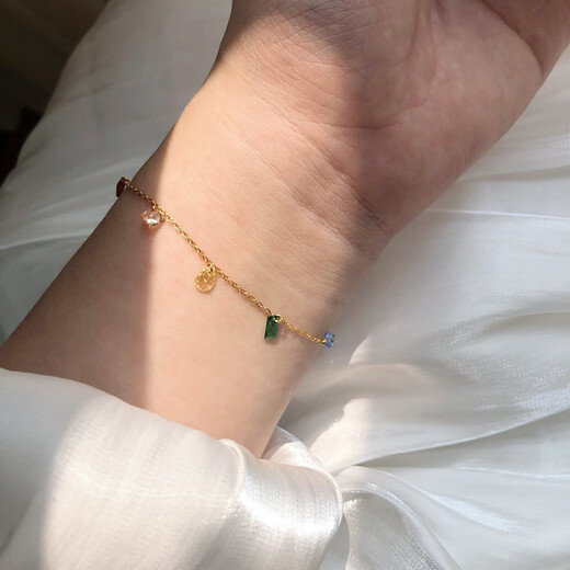 Mori bracelet Midsummer Night's Dream rainbow diamond non-fading titanium steel 18K gold necklace clavicle chain anklet gift necklace style