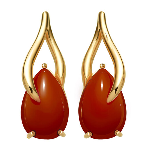 CIRCLE new products launched CIRCLE Jewelry Zhuque Series 18K Gold South Red Agate Earrings Women's Red Gemstone Earrings 18K Gold, South Red Agate