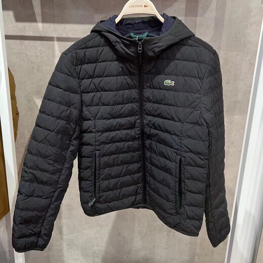 LACOSTE French crocodile men's autumn and winter casual lightweight warm water-repellent short down jacket for men | BH8522 031/black L 50