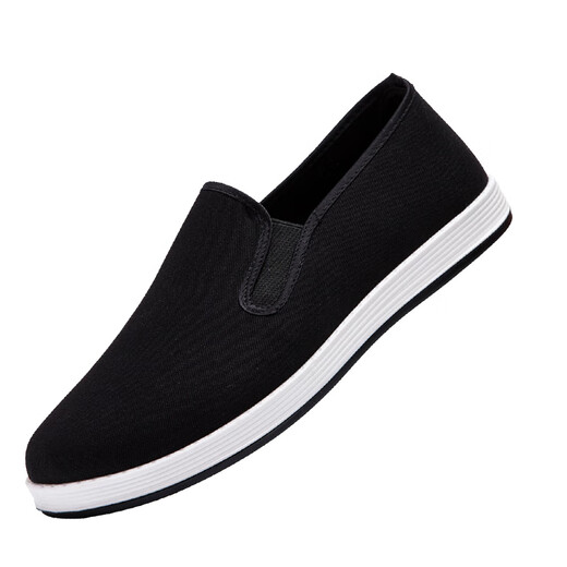 Old Beijing cloth shoes for men's high-end spring and summer casual breathable one-foot pedal anti-slip canvas shoes for elderly people [New product] shit-skinned cloth shoes 41 (255mm)