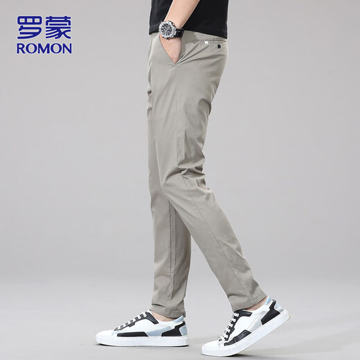 Pantalones de Romon Summer Slim Casual Pants casual de moda Pantalones de pies de moda para hombres Pantalones de hombres versátiles