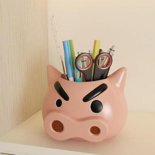 Miaofan creative pen holder desktop ornaments for children to send teacher handicrafts stationery storage box cute cartoon pig student yellow [fatty]