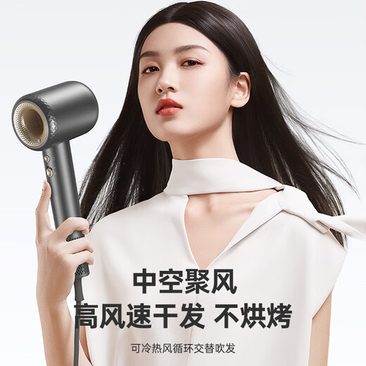 CONFU High Speed Hair Dryer Hollow Leafless Birthday New Year 520 Chinese Valentine's Day Gift for Girlfriend High Power High Wind Plasma Hair Care Hair Dryer KF-F9 110,000 RPM Plasma + Hollow Gray