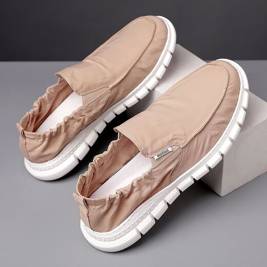 Cloth shoes men's canvas shoes comfortable, lightweight, wear-resistant, non-slip, waterproof, soft sole old Beijing one foot, lazy people, gray 881 recommended to take a larger size 39