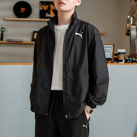 PUMA Jacket Men's Running Fitness Casual Sportswear Outdoor Travel Lightweight Loose Windproof Woven Jacket M