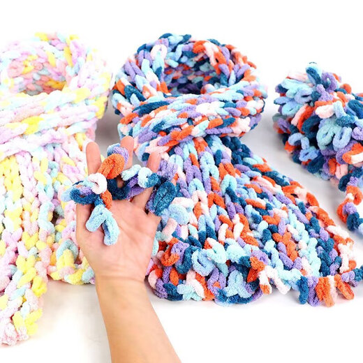 Neue Fingerwolle Donut Strick-Ohrgarn DIY Medium Dicke Wolle handgestrickt