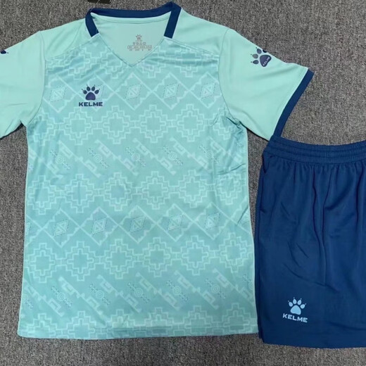 卡尔美（KELME）足球服套装短袖男成人儿童比赛训练服组队服定制印号印字球衣 1006天蓝色 3XS【115-125】