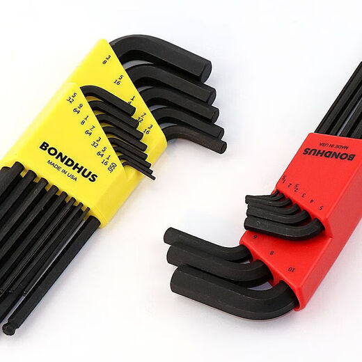Lismbondhus United States Metric Imperial Hexagon Wrench Ensemble Balle Ball Head Flat Head Hexagon Key 12137 English 13 Pack étendue tête plate
