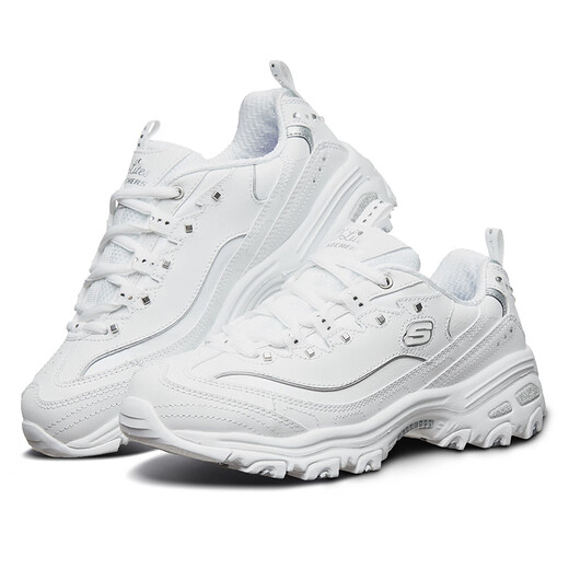 斯凯奇（Skechers）女鞋春季2025新款百搭熊猫鞋时尚潮流运动休闲鞋厚底增高老爹鞋 11979-WSL/白色 35.5