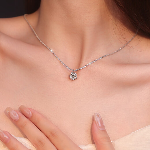 Pt950 platinum moissanite diamond necklace women's clavicle chain women's high-end gift for girlfriend and wife Valentine's Day light luxury model baby's breath necklace 2 carats