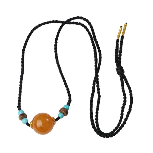 Potala Palace unique beeswax turquoise agarwood necklace amber pendant for men and women new Chinese style pendant as a birthday gift for my wife