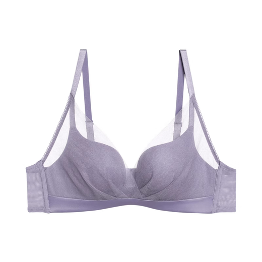 Adoration Admiration Petal Underwear Summer Thin Large Breast Reducing/Small Breast Push Up Bra Panty Set AM2023006 Petal Underwear Set-Fishtail Gray 80B 160